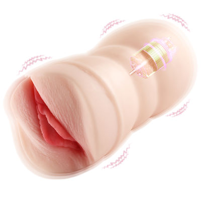 Bom preço Pussy de Bolso Vibratória Realista de Dupla Dureza para Masturbação Masculina on-line