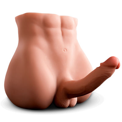 Buen precio Dildo de empuje masculino de TPR suave, torso masturbador con vibración en línea