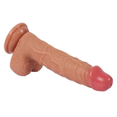 Bon prix Godes réalistes OEM Queen en silicone souple énorme à double couche de 8,26 pouces avec couilles en ligne